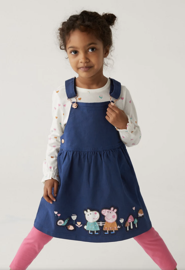 2pc Cotton Rich Peppa Pig™ Pinafore Outfit (2-7 Yrs)